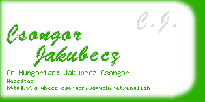 csongor jakubecz business card